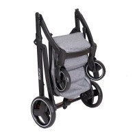 ست کالسکه بیب Babe مدل متال رنگ طوسی بدنه مشکی کروم