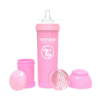 شیشه شیر آنتی کولیک ۳۳۰ میل پاستل صورتی تویست شیک Twistshake