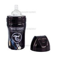 شیشه شیر استیل 260 میل ماربل مشکی تویست شیک Twistshake