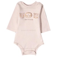 سه تیکه پسرانه طرح خرس و شیر رنگ کرم – شکلاتی پاپو Papo