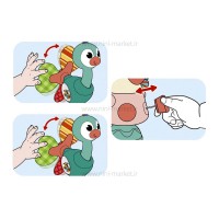 جغجغه صندلی غذا طرح شترمرغ چسبان هولی تویز Hola toys