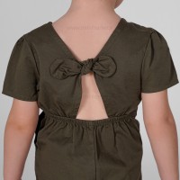 رامپر دخترانه طرح دو جیب رنگ سبز پاپو papo