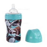 شیشه شیر استیل 260 میل ماربل طرح نارگیل تویست شیک Twistshake