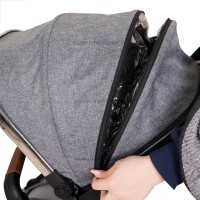 ست کالسکه بیب Babe مدل متال رنگ طوسی بدنه مشکی کروم