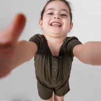 رامپر دخترانه طرح دو جیب رنگ سبز پاپو papo