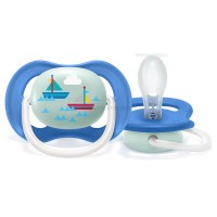 پستانک تکی الترا ایر 18-6 ماه طرح دریا و قایق آبی اونت Avent (فاقد جعبه)