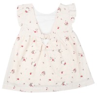 پیراهن دخترانه طرح گل سایز 18-24 ماه رنگ خاکی پاپو papo